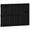 Tête de lit murale Noir 82,5x3x60 cm Bois massif de pin 