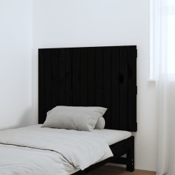 Tête de lit murale Noir 82,5x3x60 cm Bois massif de pin 