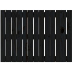 Tête de lit murale Noir 82,5x3x60 cm Bois massif de pin 
