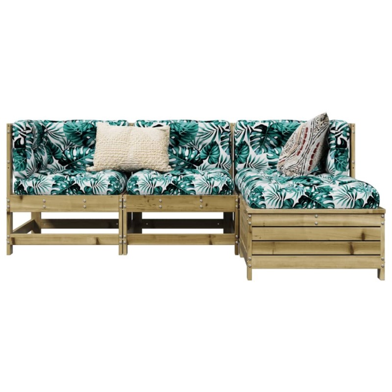 Salon de jardin 4 pcs bois de pin imprégné 