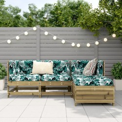 Salon de jardin 4 pcs bois de pin imprégné 