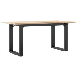Table basse cadre en O 90x40x45 cm bois de pin massif et acier 