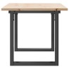 Table basse cadre en O 90x40x45 cm bois de pin massif et acier 
