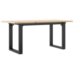Table basse cadre en O 90x40x45 cm bois de pin massif et acier 