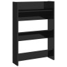 Armoire à chaussures murale noir brillant bois d'ingénierie 