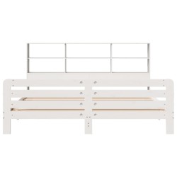 Cadre de lit sans matelas blanc 180x200 cm bois massif de pin 