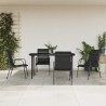 Ensemble à manger de jardin 5 pcs noir textilène et acier 