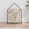 Portant de bois chauffage noir 60x25x90 cm 