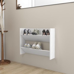 Armoire à chaussures murale Blanc 80x18x60 cm Aggloméré 