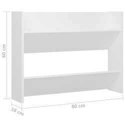 Armoire à chaussures murale Blanc 80x18x60 cm Aggloméré 