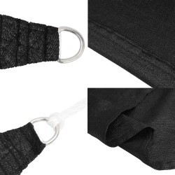 Voile d'ombrage 160 g/m² trapèze noir 4/5x4 m PEHD 