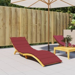 Coussin de chaise longue rouge bordeaux 200x70x3cm tissu oxford 