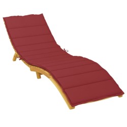 Coussin de chaise longue rouge bordeaux 200x70x3cm tissu oxford 