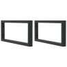 Supports d'étagères pour lavabo 2 pcs noir rectangulaire acier 