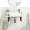 Supports d'étagères pour lavabo 2 pcs noir rectangulaire acier 