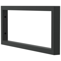Supports d'étagères pour lavabo 2 pcs noir rectangulaire acier 