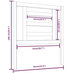 Tête de lit Blanc 81x4x100 cm Bois massif de pin 