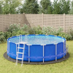 Bâche de piscine gris clair Ø458 cm géotextile polyester 