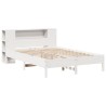 Lit bibliothèque sans matelas blanc 120x200 cm bois pin massif 