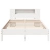 Lit bibliothèque sans matelas blanc 120x200 cm bois pin massif 
