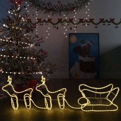 Décoration de Noël Rennes et traîneau 576 LED Extérieur   