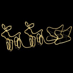 Décoration de Noël Rennes et traîneau 576 LED Extérieur   