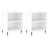 Tables de chevet 2pcs blanc brillant 40x30x50cm bois ingénierie 