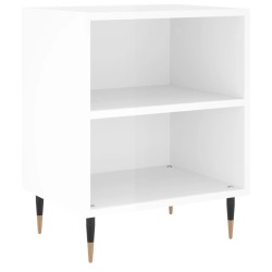 Tables de chevet 2pcs blanc brillant 40x30x50cm bois ingénierie 
