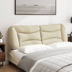 Coussin de tête de lit crème 160 cm tissu 