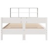 Lit bibliothèque sans matelas blanc 140x200 cm bois pin massif 