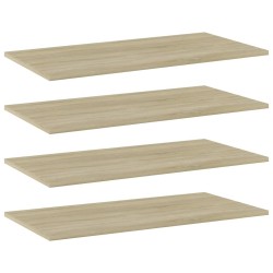 Panneau de bibliothèque 4pcs Chêne sonoma 80x40x1,5cm Aggloméré 