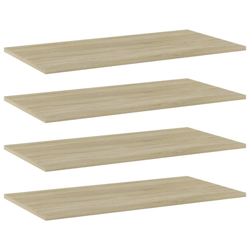 Panneau de bibliothèque 4pcs Chêne sonoma 80x40x1,5cm Aggloméré Panneau de bibliothèque 4pcs Chêne sonoma 80x40x1,5cm Aggloméré