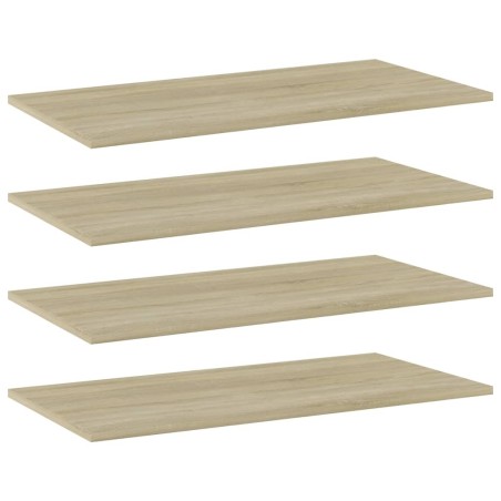 Panneau de bibliothèque 4pcs Chêne sonoma 80x40x1,5cm Aggloméré 