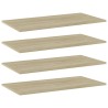 Panneau de bibliothèque 4pcs Chêne sonoma 80x40x1,5cm Aggloméré 