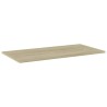 Panneau de bibliothèque 4pcs Chêne sonoma 80x40x1,5cm Aggloméré 