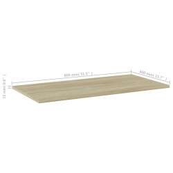 Panneau de bibliothèque 4pcs Chêne sonoma 80x40x1,5cm Aggloméré 