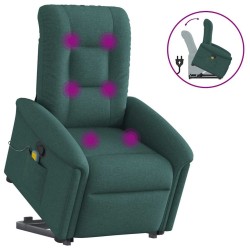 Fauteuil inclinable de massage Vert foncé Tissu 