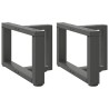 Pieds de table basse en T, 2 pièces, anthracite, 50 x 25 x (30-31) cm, acier 