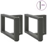 Pieds de table basse en T, 2 pièces, anthracite, 50 x 25 x (30-31) cm, acier 
