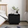 Table de chevet Noir 35x34x32 cm Bois de pin solide 