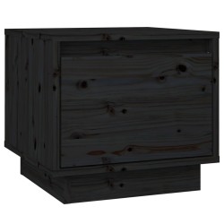 Table de chevet Noir 35x34x32 cm Bois de pin solide 