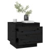 Table de chevet Noir 35x34x32 cm Bois de pin solide 
