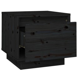 Table de chevet Noir 35x34x32 cm Bois de pin solide 