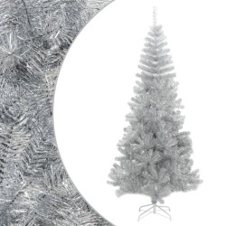Sapin de Noël artificiel avec support argenté 180 cm PET 