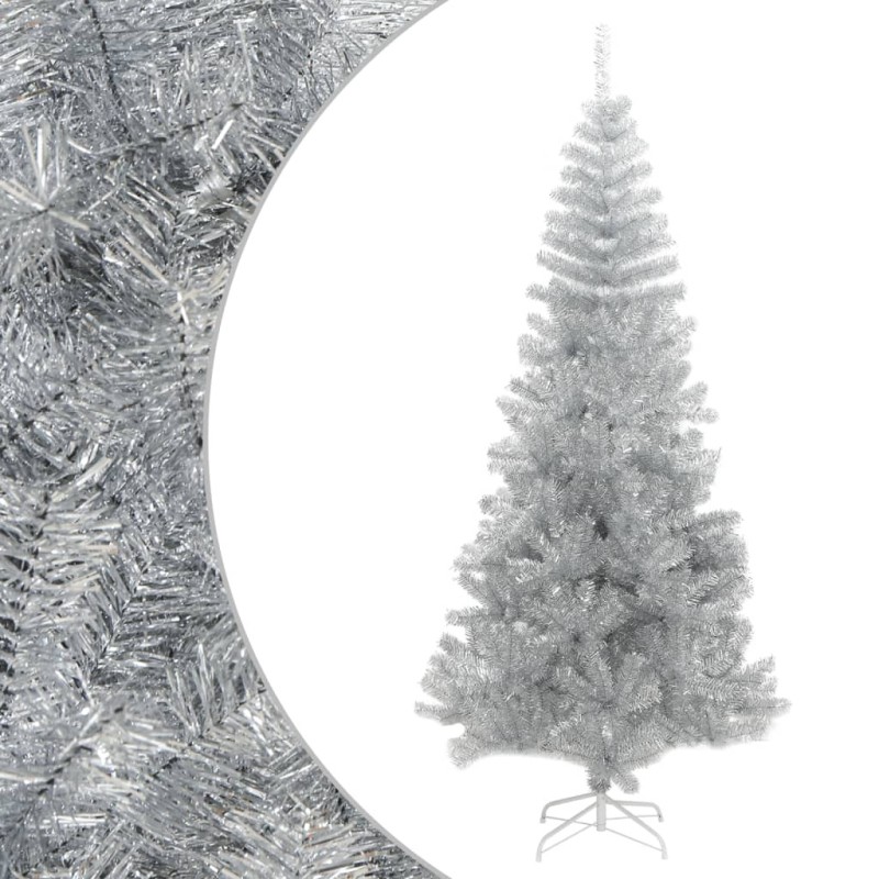 Sapin de Noël artificiel avec support argenté 180 cm PET Sapin de Noël artificiel avec support argenté 180 cm PET