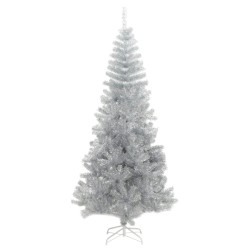 Sapin de Noël artificiel avec support argenté 180 cm PET 