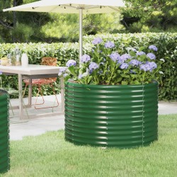 Lit surélevé de jardin Acier enduit de poudre 100x100x68cm Vert 
