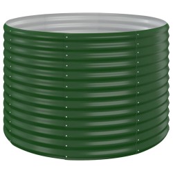 Lit surélevé de jardin Acier enduit de poudre 100x100x68cm Vert 