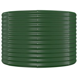 Lit surélevé de jardin Acier enduit de poudre 100x100x68cm Vert 