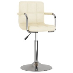 Chaise de salle à manger Crème Tissu 